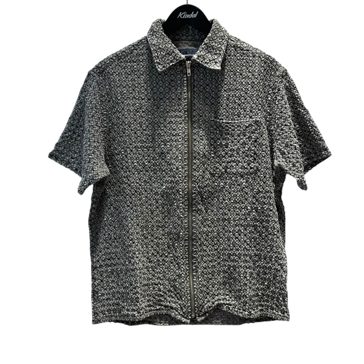 ダメージ加工デニムジップアップ半袖シャツ半袖シャツTN250DSHTS01