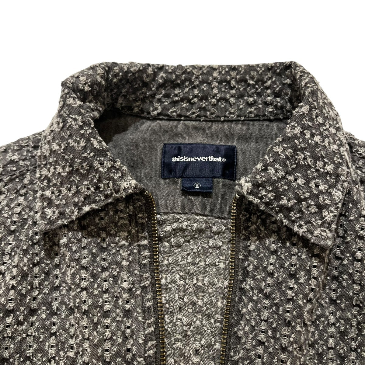 ダメージ加工デニムジップアップ半袖シャツ半袖シャツTN250DSHTS01