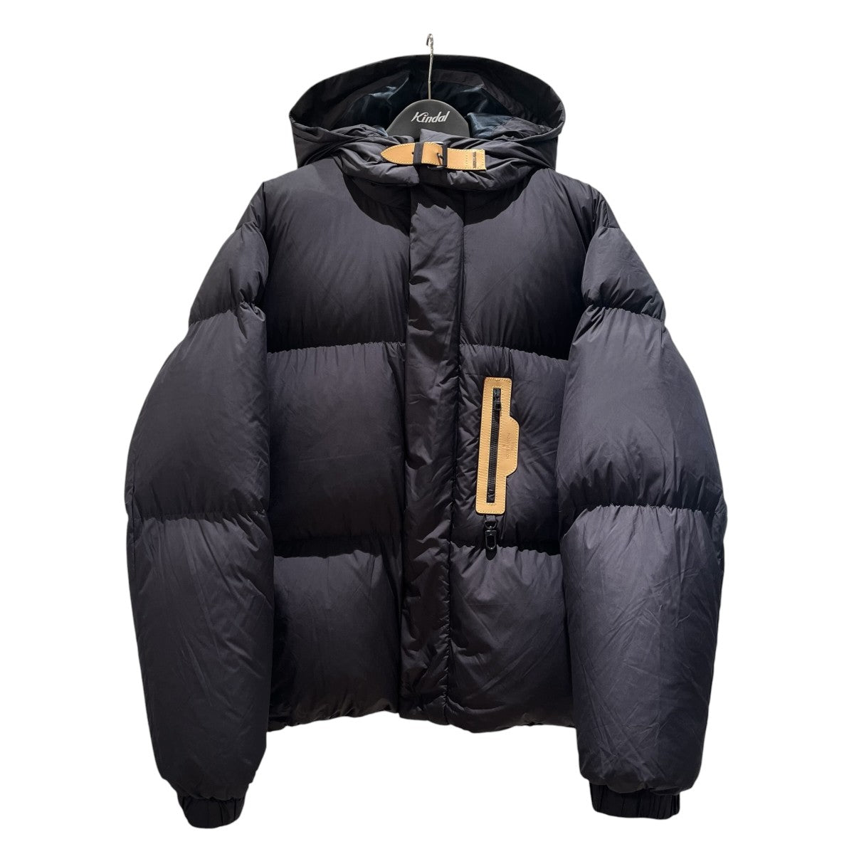 19AW Leather Trim Hooded Puffer Jacket レザートリム パファー ダウンジャケット HHB40W