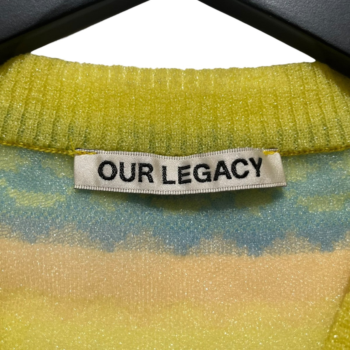 OUR LEGACY KIA KNITTED VESTフェアアイル柄VネックシアーニットベストM4213 古着・中古-4枚目のアイテム画像