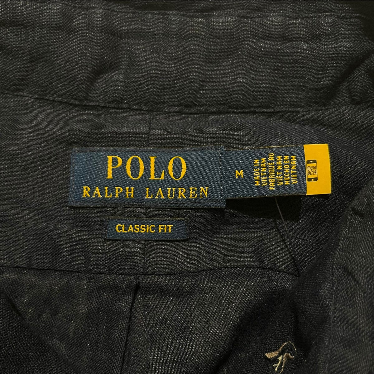 POLO RALPH LAUREN ポニー刺繍リネン長袖ボタンダウンシャツ 古着・中古-5枚目のアイテム画像