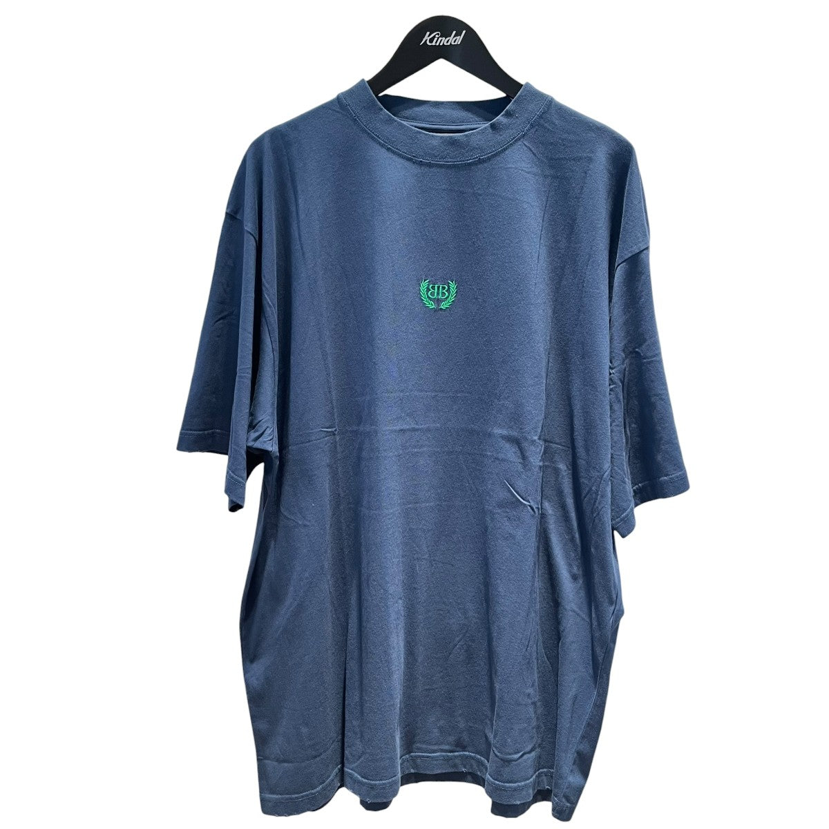 BB刺繍 ダメージ加工モックネック半袖Tシャツ764235