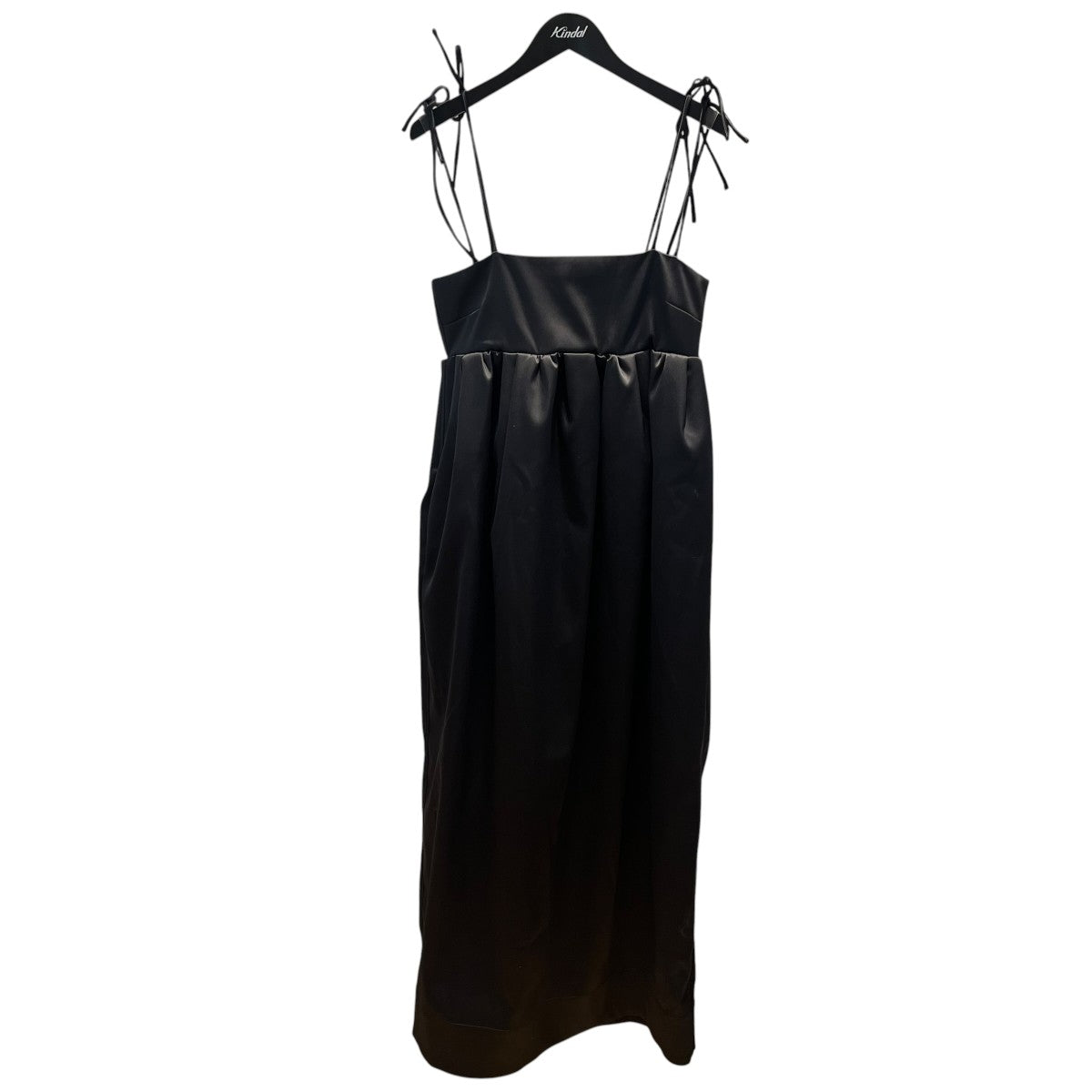 Double Satin String Long Dressノースリーブワンピース6653