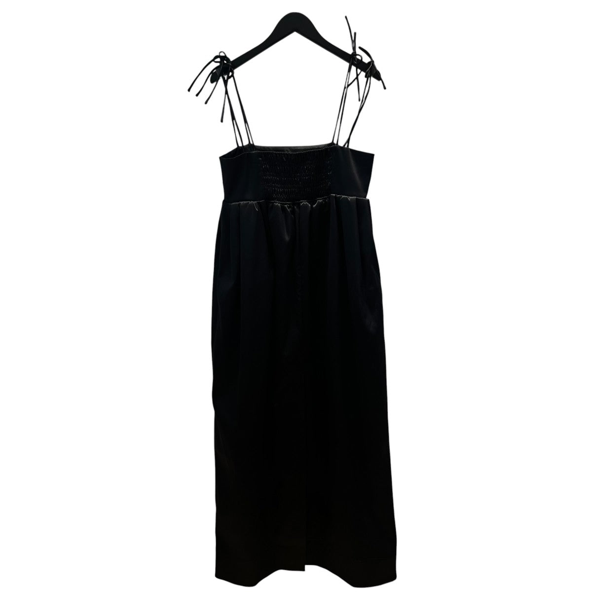 Double Satin String Long Dressノースリーブワンピース6653