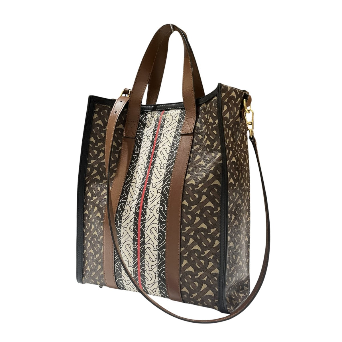 BURBERRY(バーバリー) スモール TBモノグラム ストライプ Eキャンバス