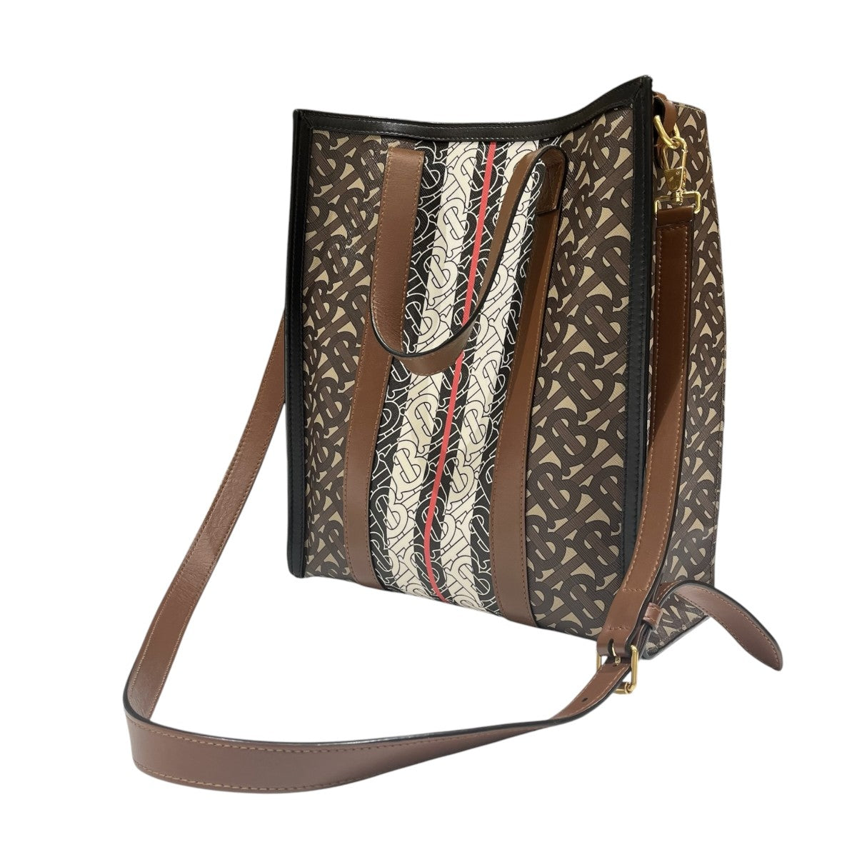 BURBERRY TBモノグラムストライプ Eキャンバス ソニー バムバッグ BURBERRY(バーバリー) スモール TBモノグラム ストライプ Eキャンバス