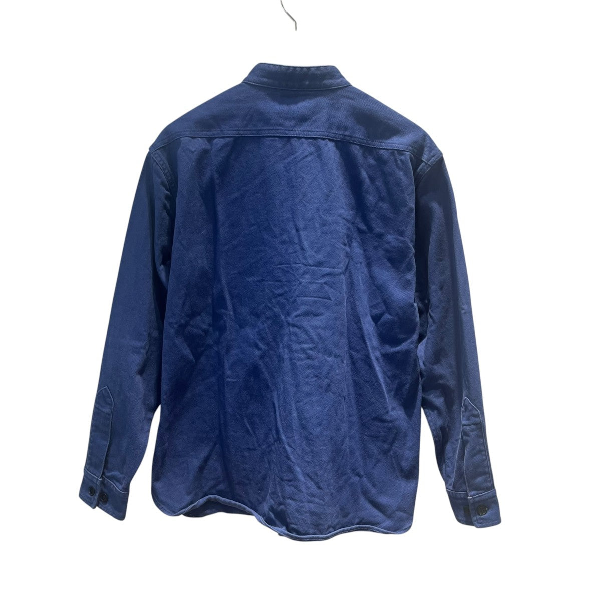 バンドカラー イングリッシュツイル CPOシャツノーカラーデニム長袖シャツ