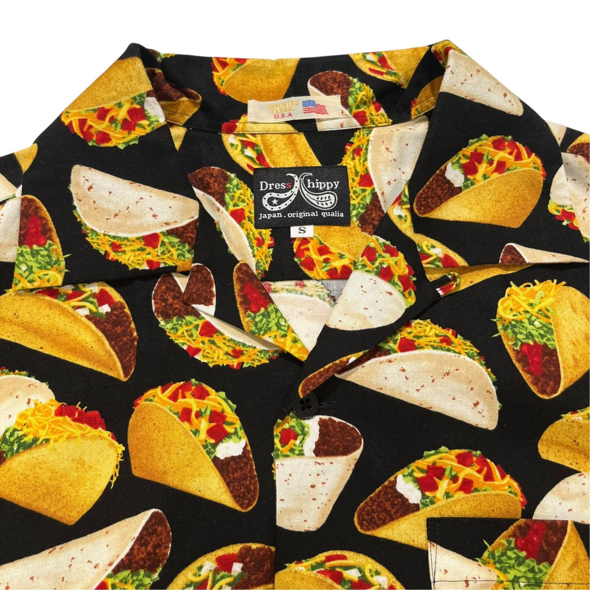 DRESS HIPPY タコスタコス総柄オープンカラーシャツTACOS USA S/S 古着・中古-4枚目のアイテム画像