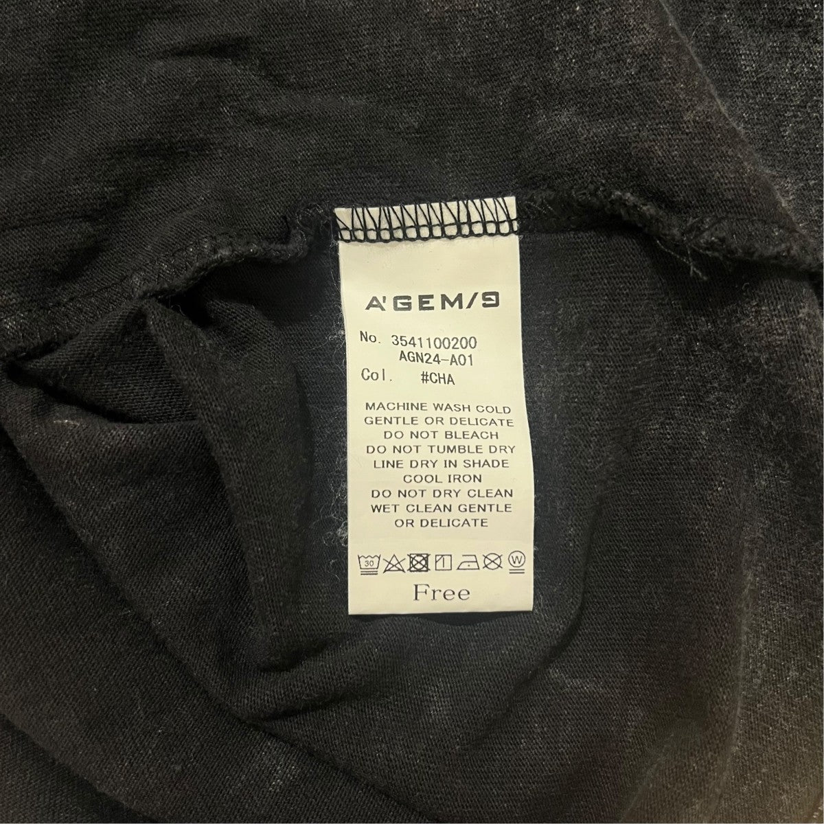 A’GEM／9 ピグメント加工TシャツAGN24-A01 古着・中古-5枚目のアイテム画像