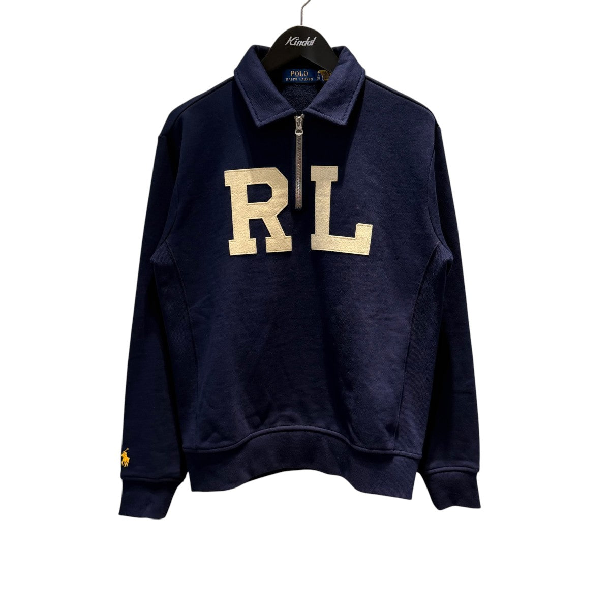 POLO RALPH LAUREN RLフロッキーロゴ 裏起毛ハーフジップスウェット 古着・中古-1枚目のアイテム画像