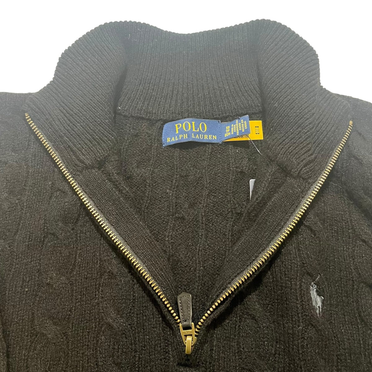 POLO RALPH LAUREN ハーフジップケーブルニット 古着・中古-3枚目のアイテム画像
