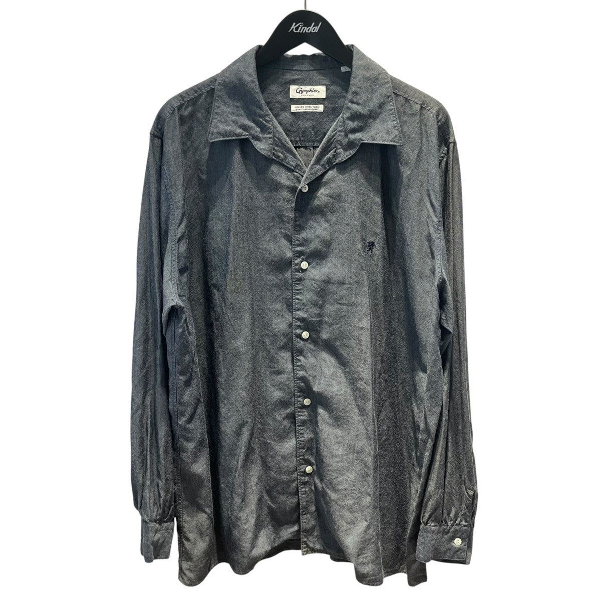 Gymphlex CHAMBRAY OPEN COLLAR SHIRT L／Sシャンブレーオープンカラー長袖シャツGY-B0369 古着・中古-1枚目のアイテム画像