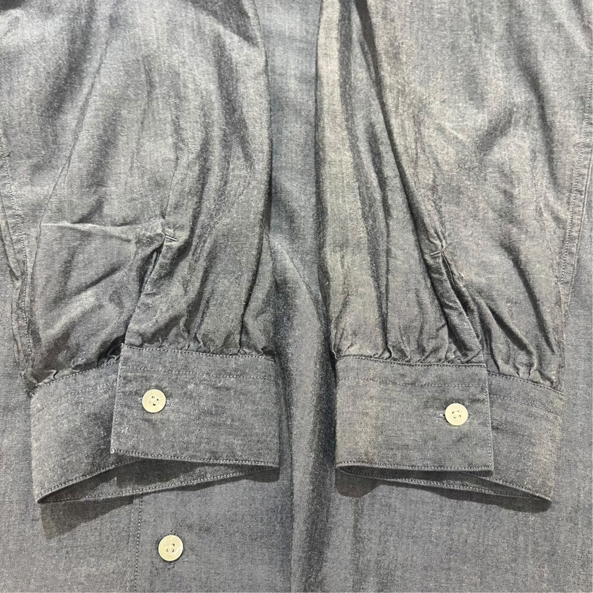 Gymphlex CHAMBRAY OPEN COLLAR SHIRT L／Sシャンブレーオープンカラー長袖シャツGY-B0369 古着・中古-4枚目のアイテム画像