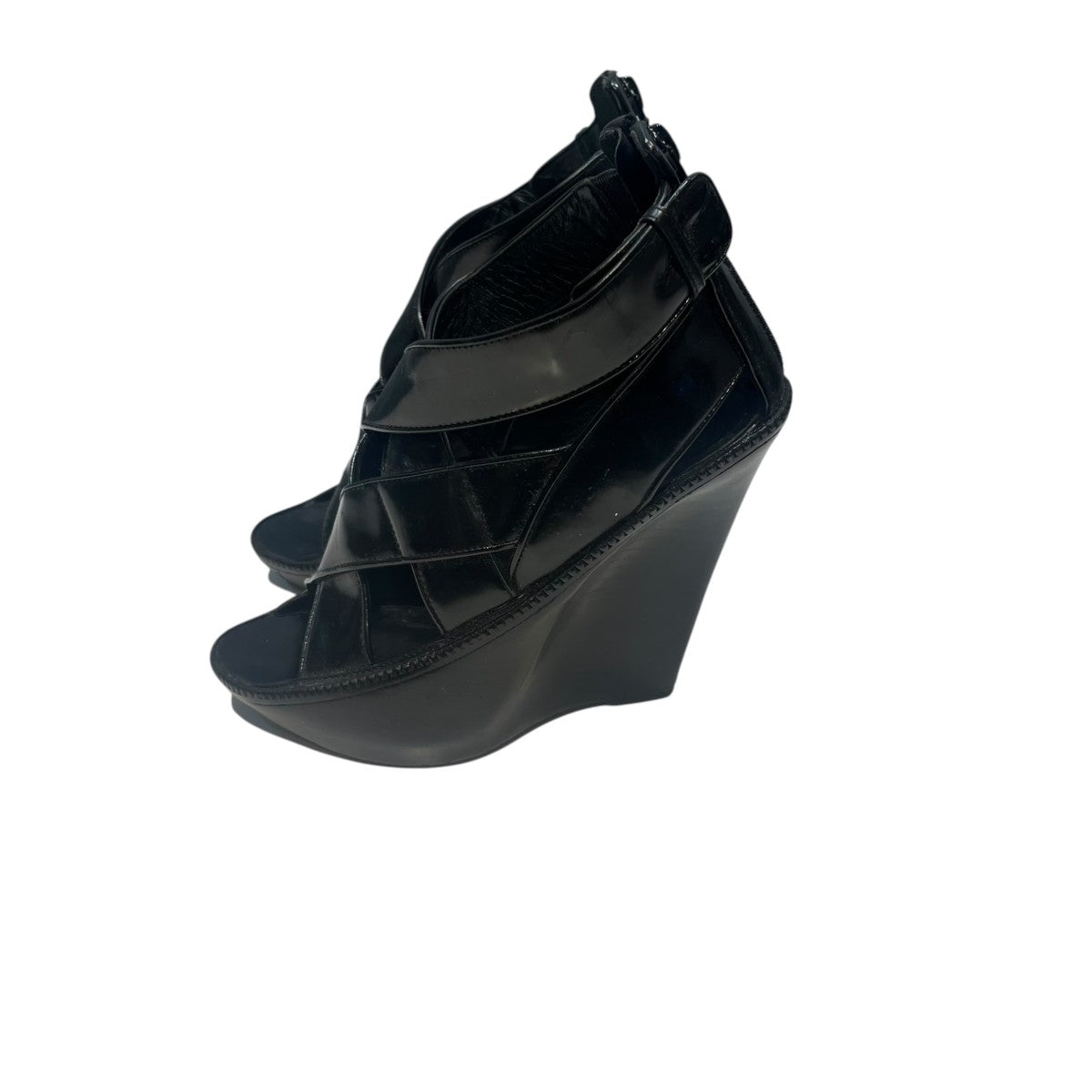 GIVENCHY バックジップ クロスストラップ レザーウェッジ サンダル 古着・中古-3枚目のアイテム画像