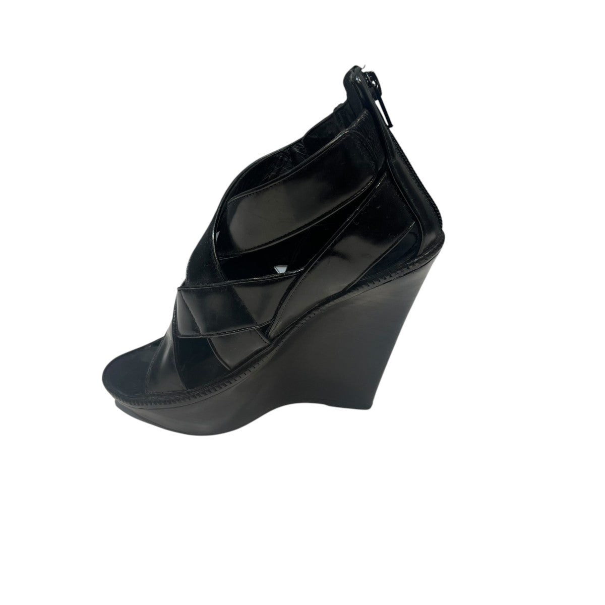 GIVENCHY バックジップ クロスストラップ レザーウェッジ サンダル 古着・中古-4枚目のアイテム画像
