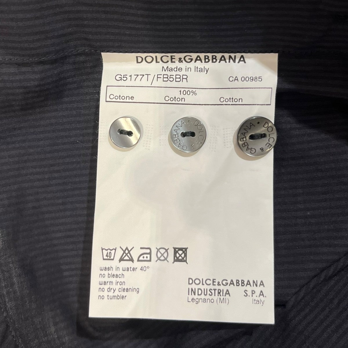 DOLCE ＆ GABBANA 比翼 長袖シャツG5177T 古着・中古-5枚目のアイテム画像