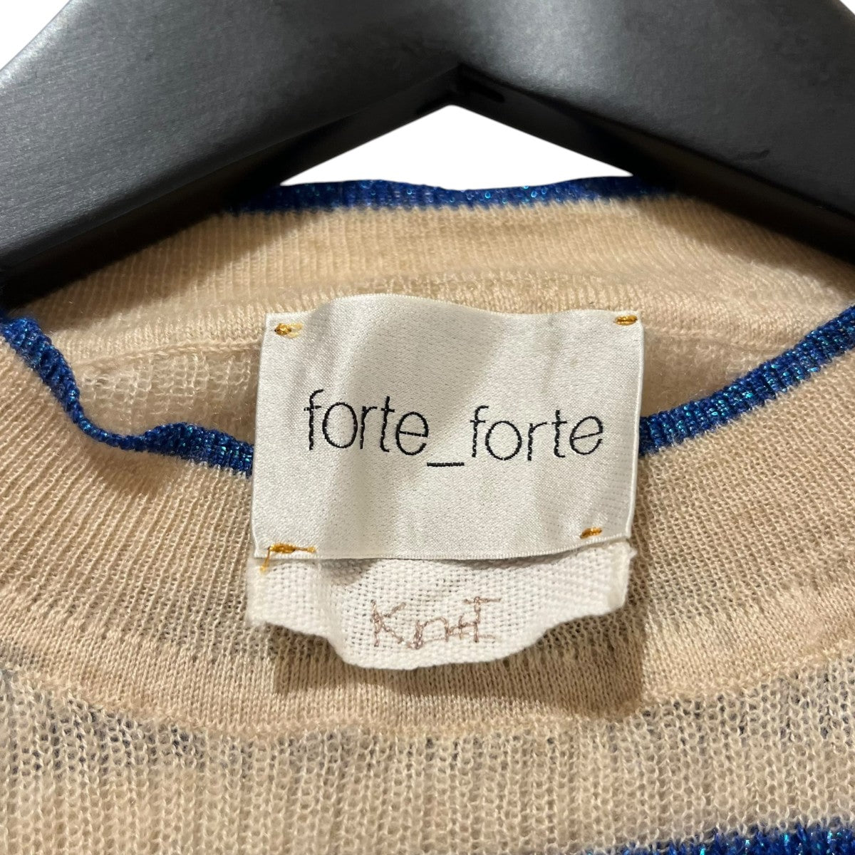 forte forte ラメボーダーニット 古着・中古-4枚目のアイテム画像