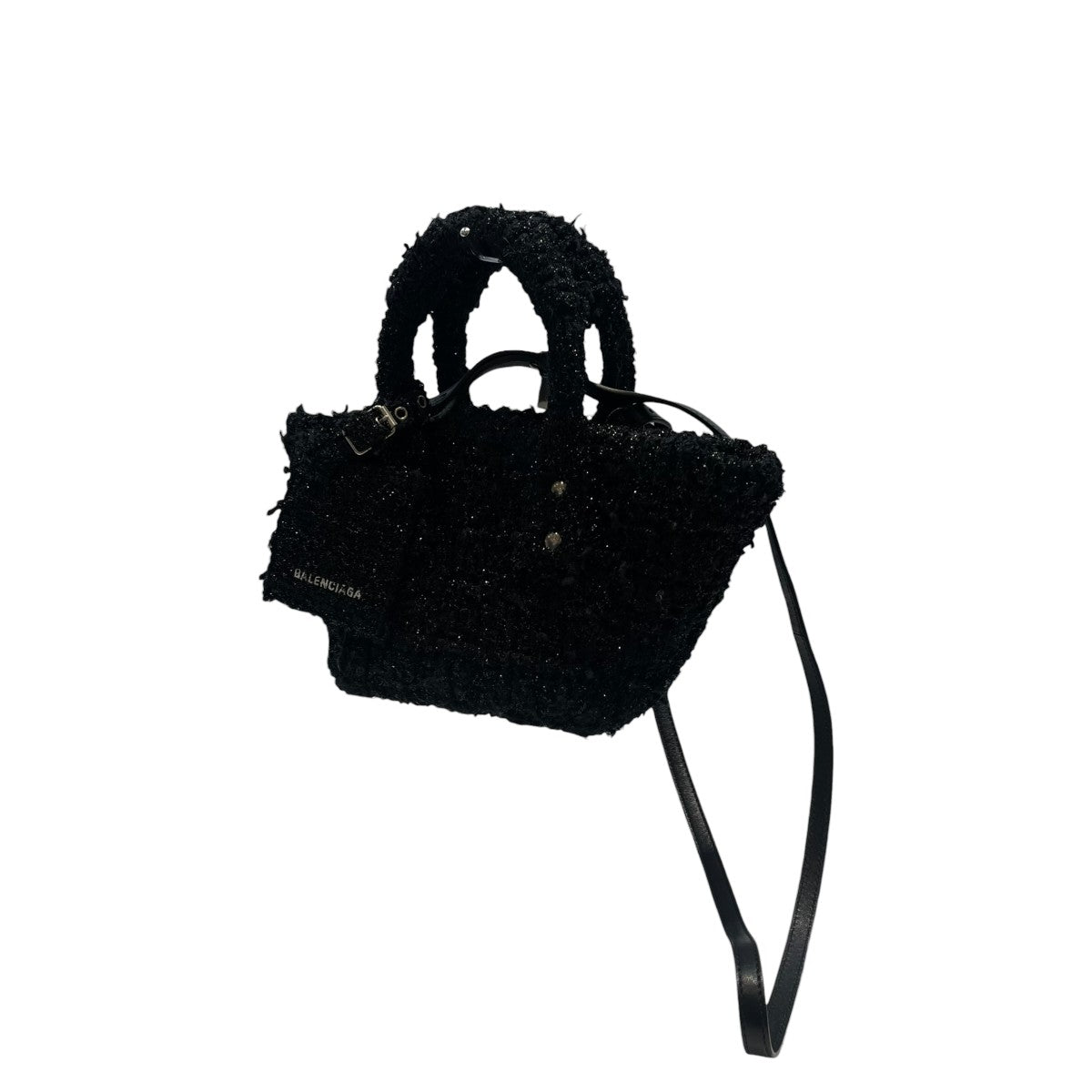 BALENCIAGA ビストロ XXSツイード・ラメ2WAYバッグ678028 古着・中古-1枚目のアイテム画像