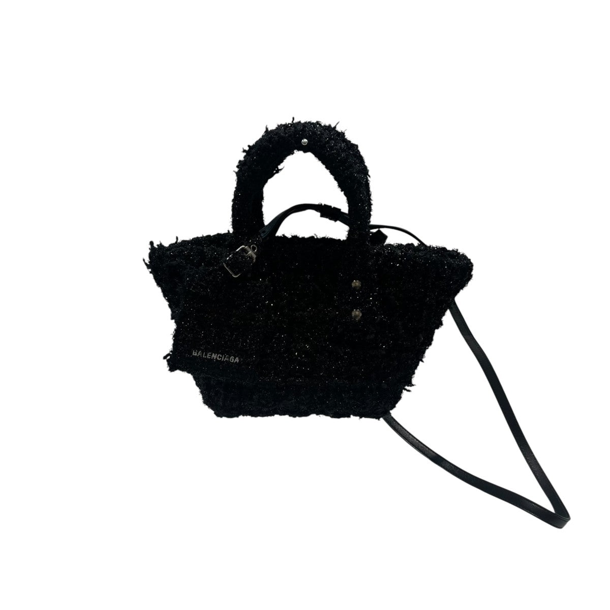 BALENCIAGA ビストロ XXSツイード・ラメ2WAYバッグ678028 古着・中古-2枚目のアイテム画像