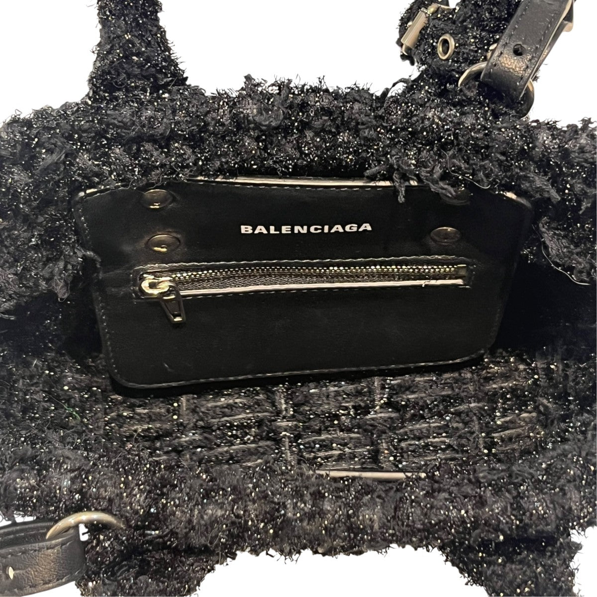 BALENCIAGA ビストロ XXSツイード・ラメ2WAYバッグ678028 古着・中古-7枚目のアイテム画像