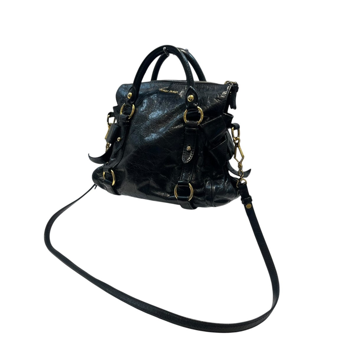 MIU MIU VITELLO LUX Ribbon2WAYバッグ 古着・中古-1枚目のアイテム画像