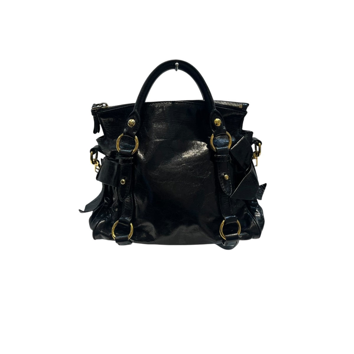MIU MIU VITELLO LUX Ribbon2WAYバッグ 古着・中古-3枚目のアイテム画像