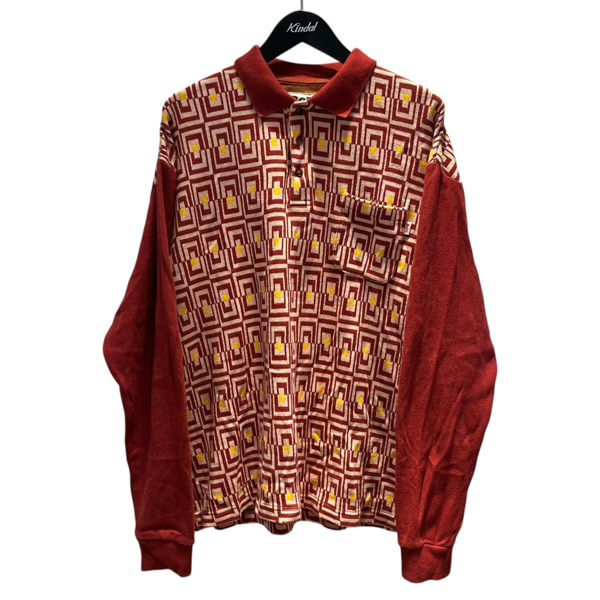 BoTT 21AW Door Jacquard L／S Poloニットポロシャツ213BOTT08 古着・中古-1枚目のアイテム画像