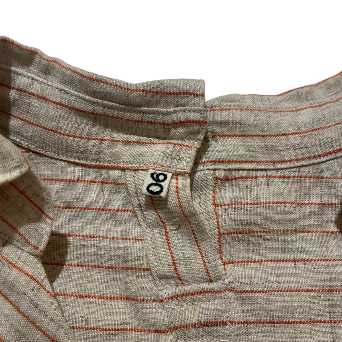 KHOKI Stripe Linen Pullover Shirtストライププルオーバー22SS-B-02 古着・中古-3枚目のアイテム画像