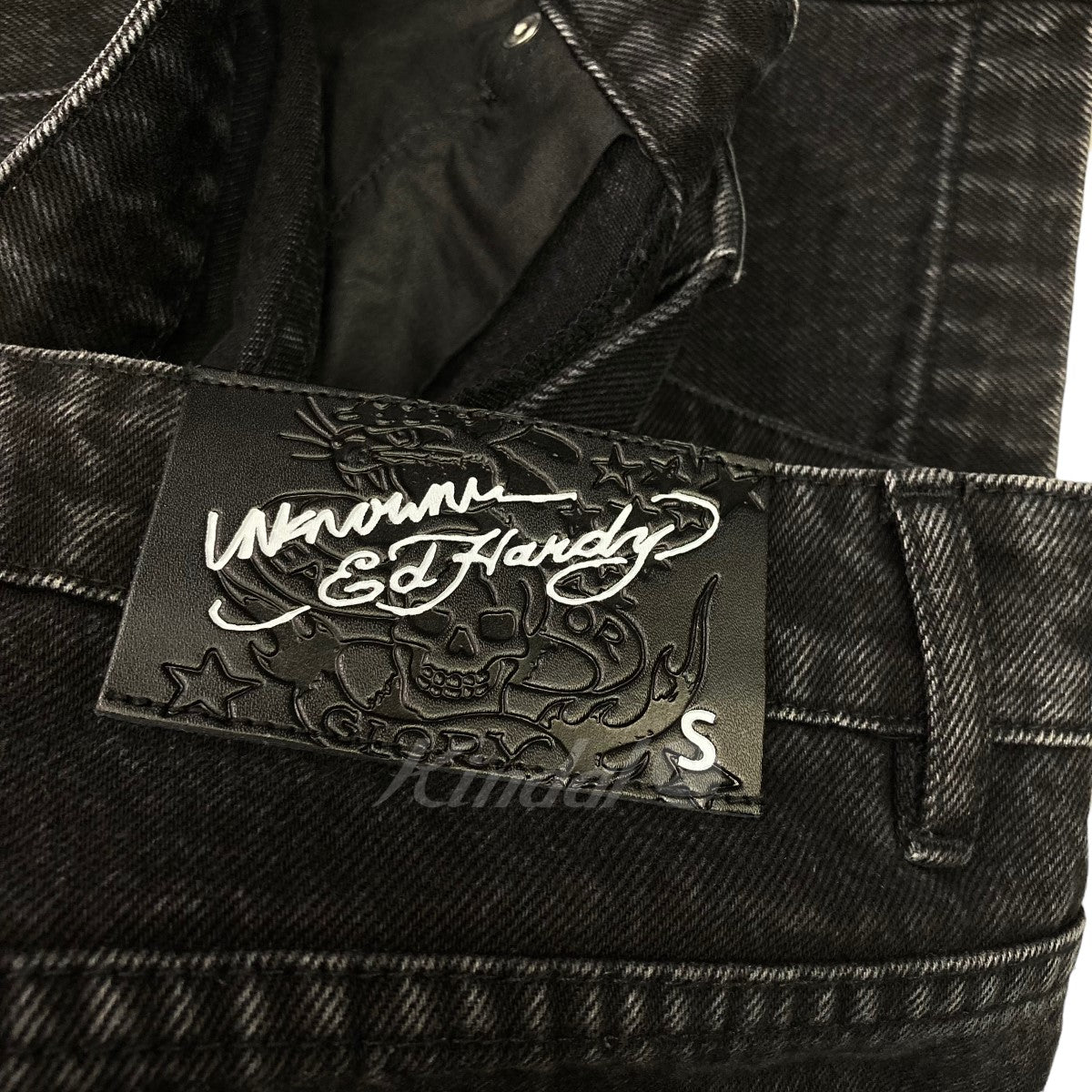 unknown×ed hardy 刺繍プリントデニムパンツ ブラック サイズ S｜【公式】カインドオルオンライン ブランド古着・中古通販【kindal】