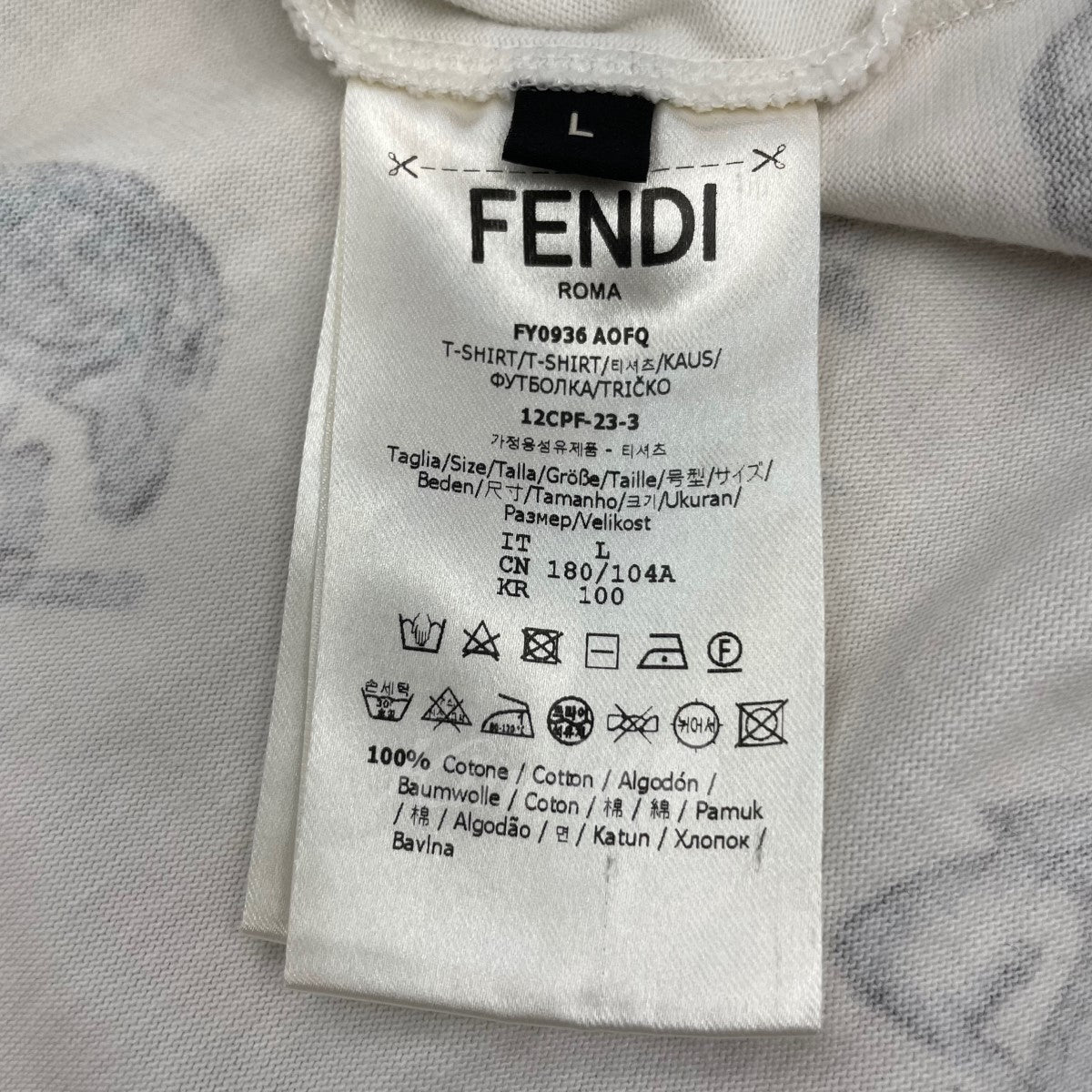 FENDI 総柄クルーネックTシャツ