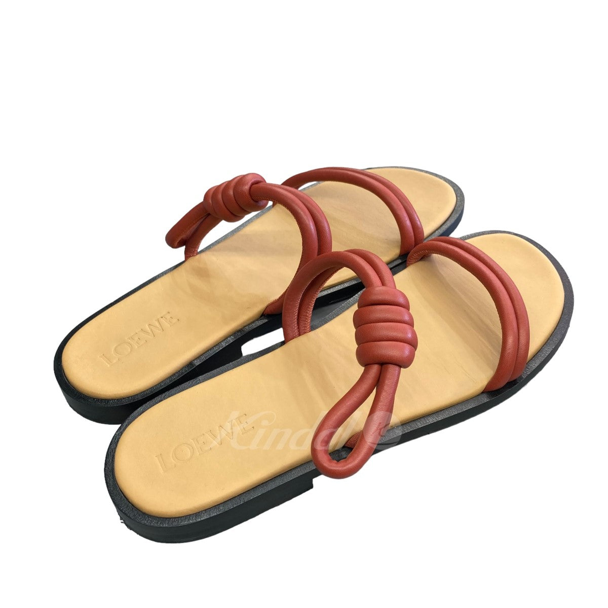 LOEWE(ロエベ) 「Flamenco Knotted Leather Flat Sandals」 サンダル