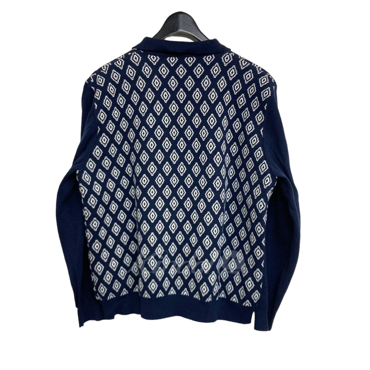 8,400円tttmsw 23ss diamond knit polo navy Mサイズ