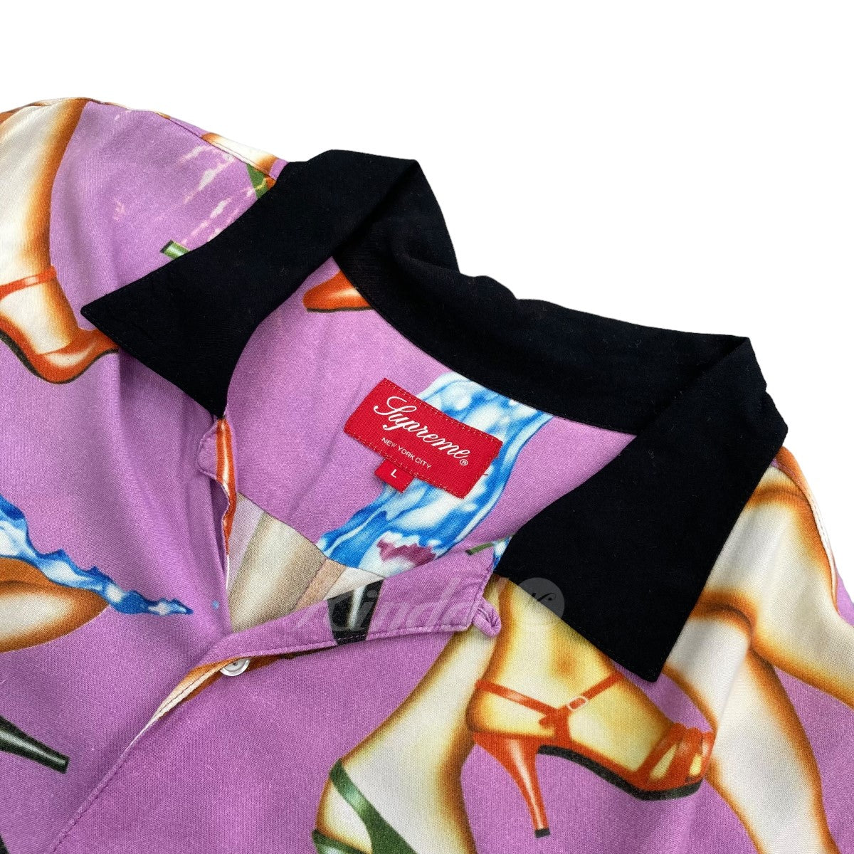 SUPREME 2015SS 「Heels Rayon Shirt」 半袖オープンカラーシャツ 古着・中古-4枚目のアイテム画像
