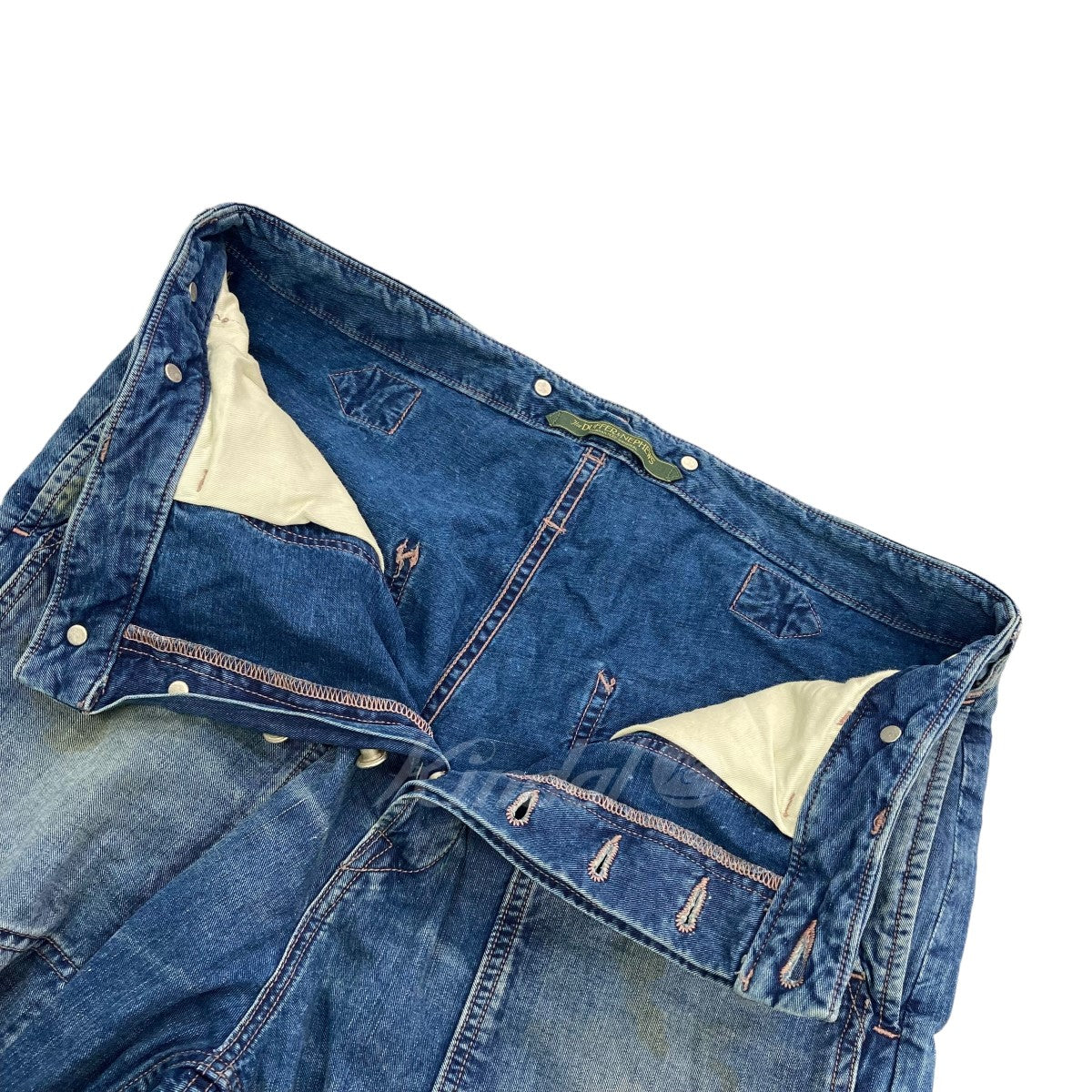 「EVANS」 ユーズド加工ダブルニーデニムパンツ