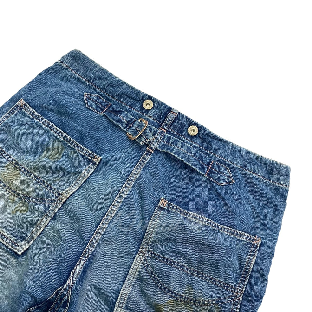 「EVANS」 ユーズド加工ダブルニーデニムパンツ