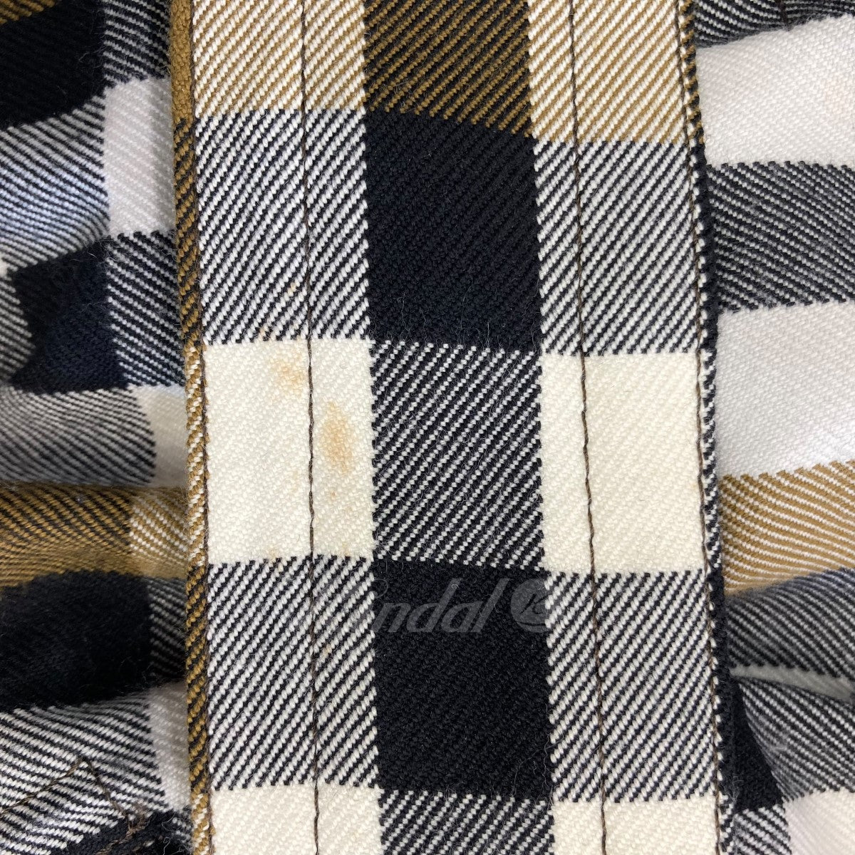 チェック柄ベルテッドコート