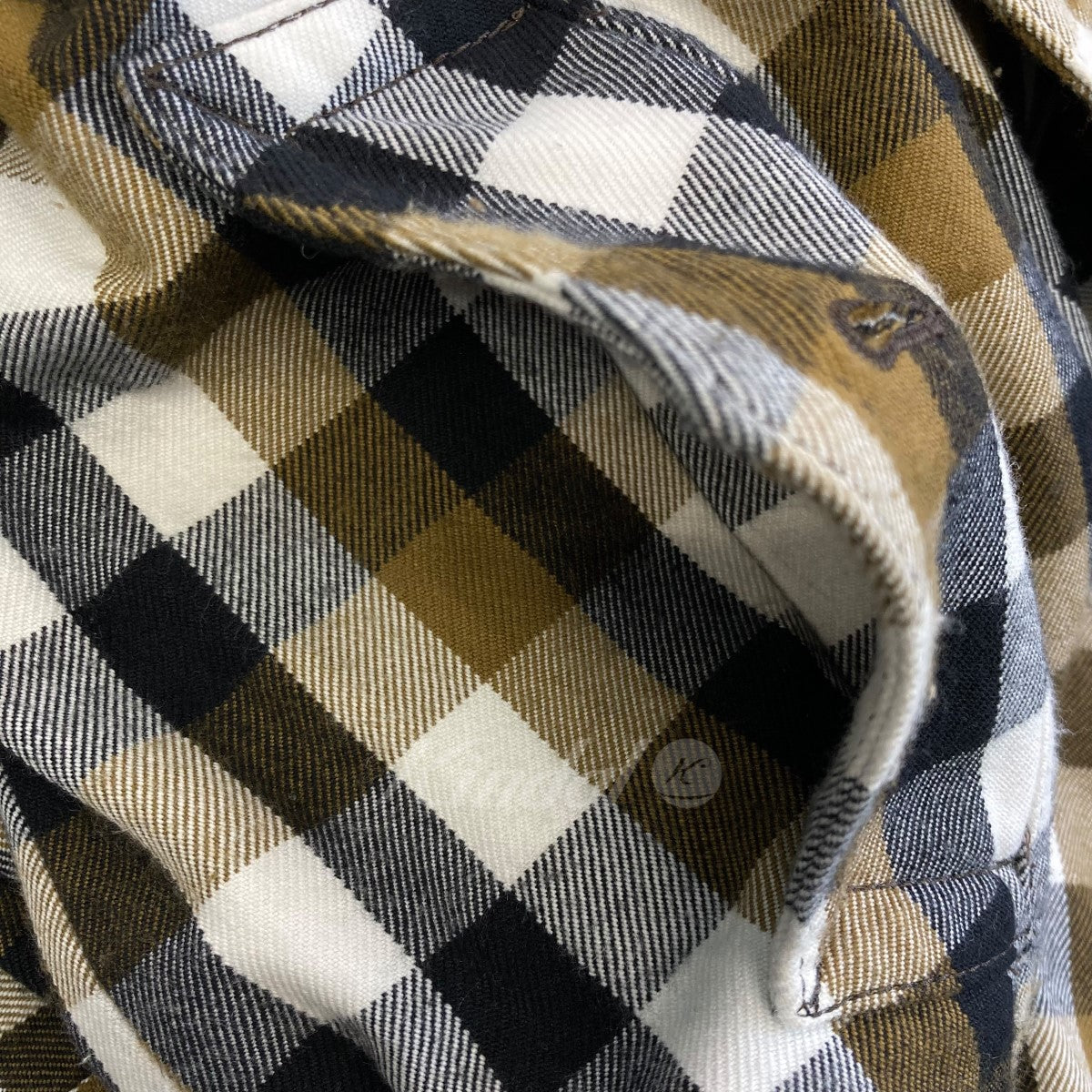 チェック柄ベルテッドコート