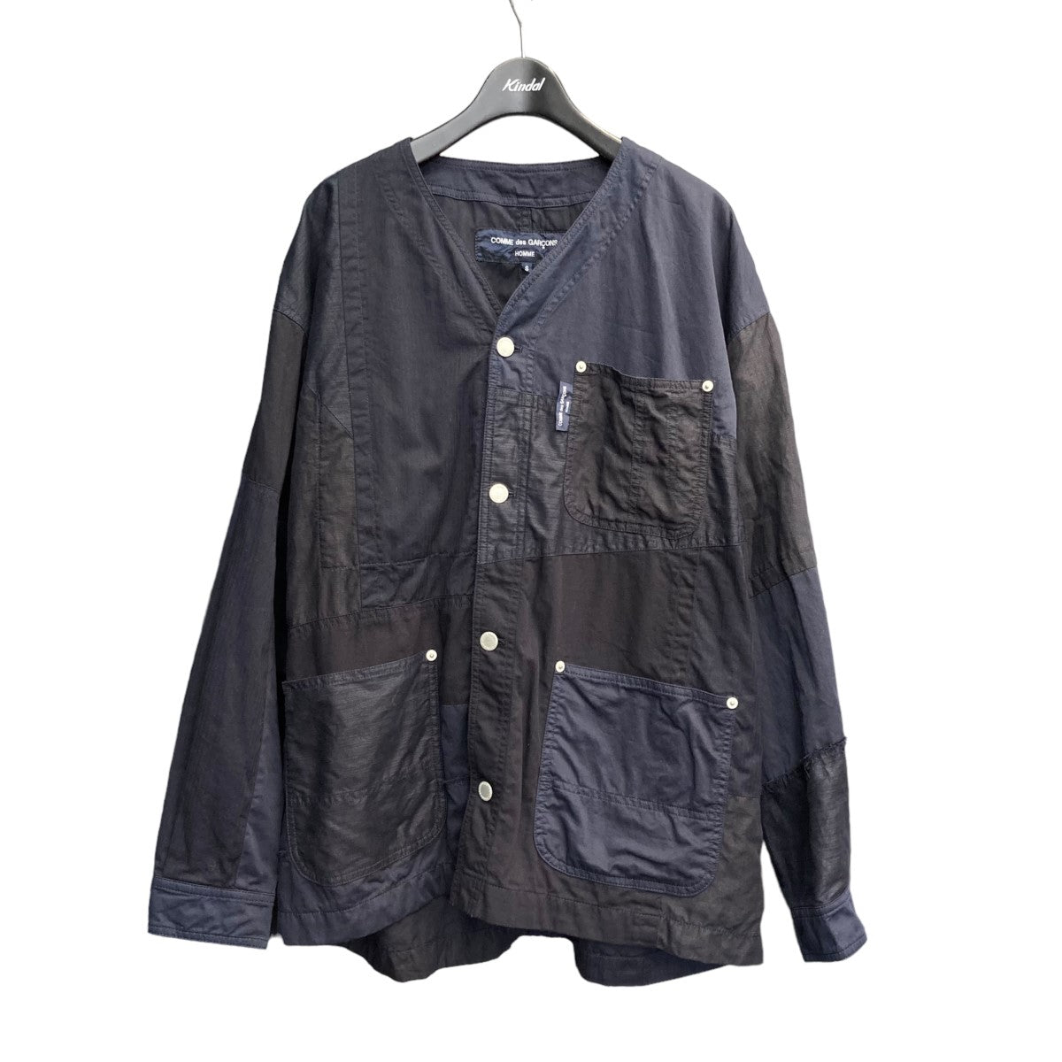 COMME des GARCONS HOMME(コムデギャルソンオム) 24SS多素材MIX製品染め ノーカラーシャツジャケットHM-J009  HM-J009 ネイビー サイズ S｜【公式】カインドオルオンライン ブランド古着・中古通販【kindal】