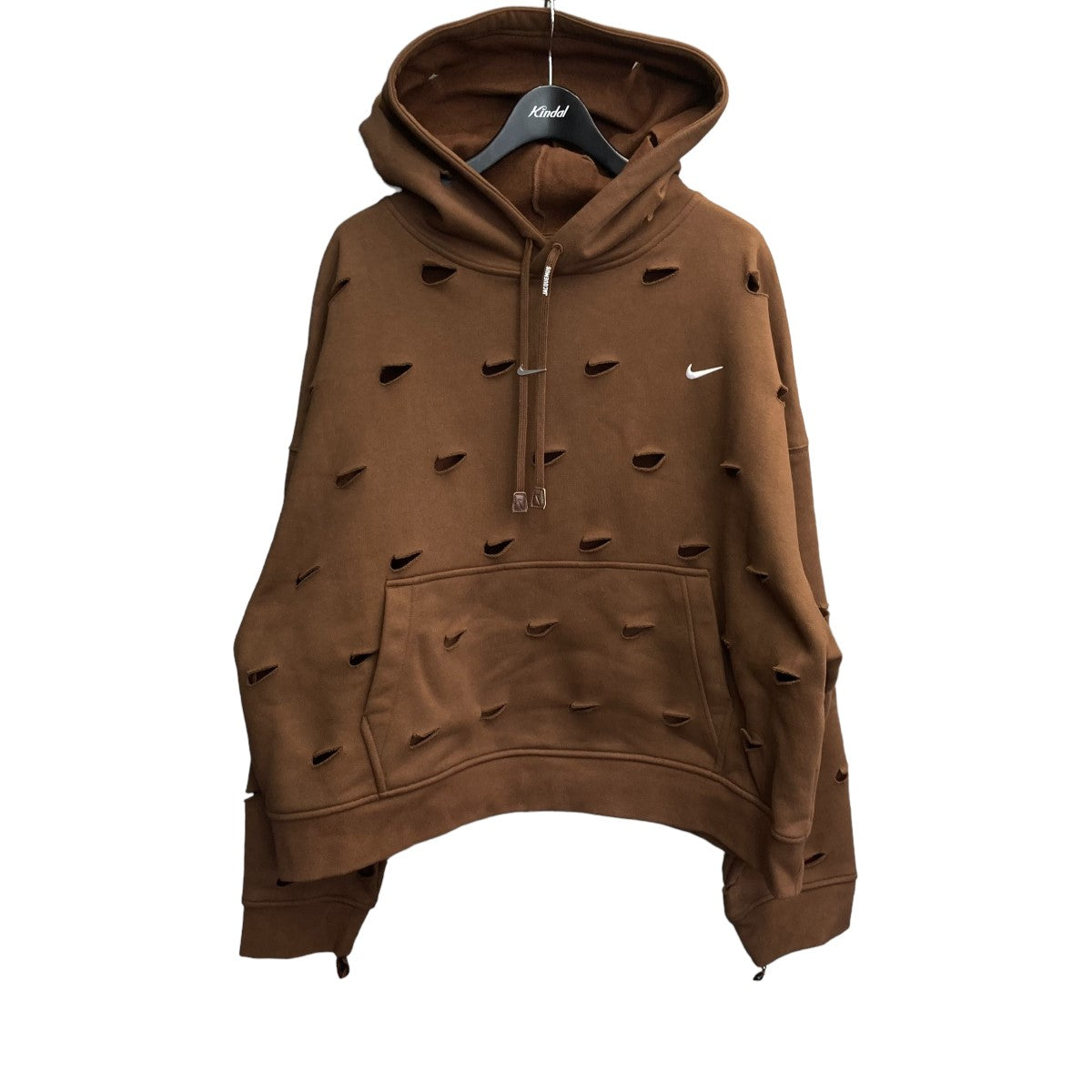 NIKE×JACQUEMUS NRG HE SWOOSH L S HOODIEスウィッシュ柄カットアウトフーディーFJ3482-259の古着・中古アイテム