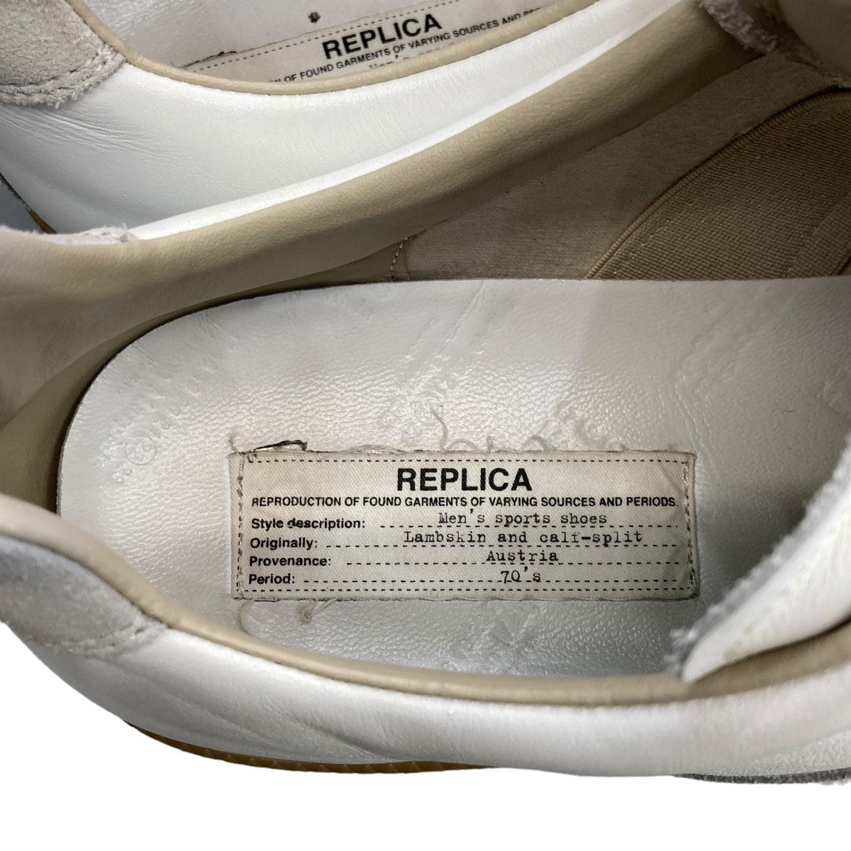 Maison Margiela(メゾンマルジェラ) REPLICA LOW TOP ジャーマントレーナーローカットスニーカーS57WS0236  S57WS0236 アイボリー サイズ 44｜【公式】カインドオルオンライン ブランド古着・中古通販【kindal】