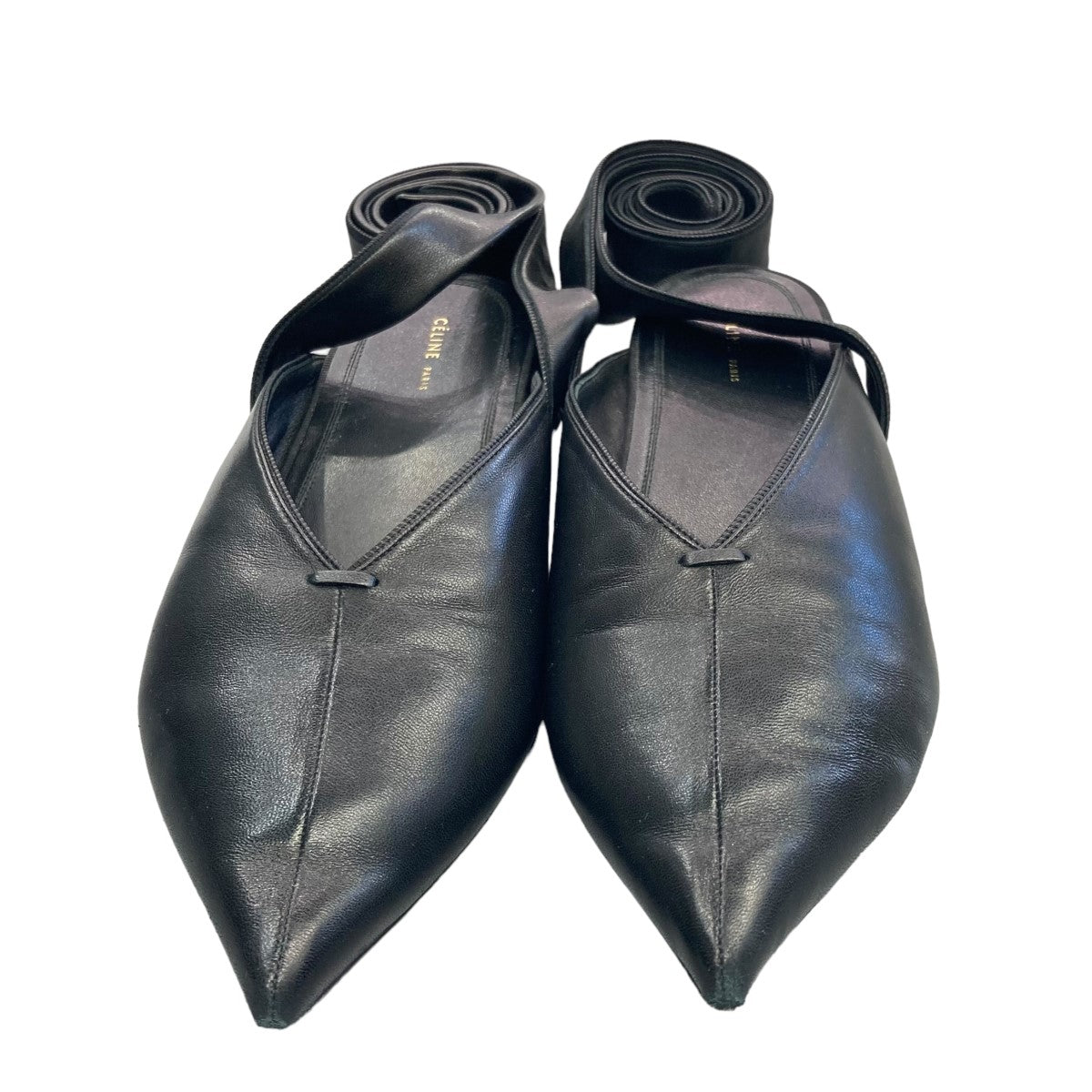 【完売必至】セリーヌ リゾートにも♪アポリーヌ ミュール CELINE(セリーヌ) レザーリボンミュール320313CKSC.38NO.36