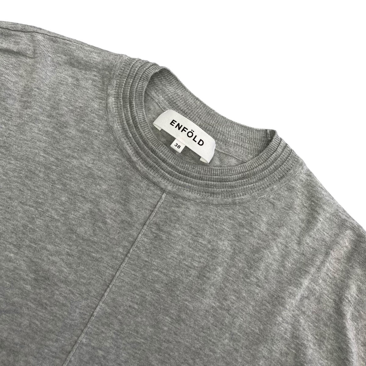 【ENFOLD】24AW　新品タグ付き　ＢＵＭＰＹ　ＰＵＬＬＯＶＥＲ　38グレー ENFOLD】24AW 新品タグ付き BUMPY PULLOVER 38