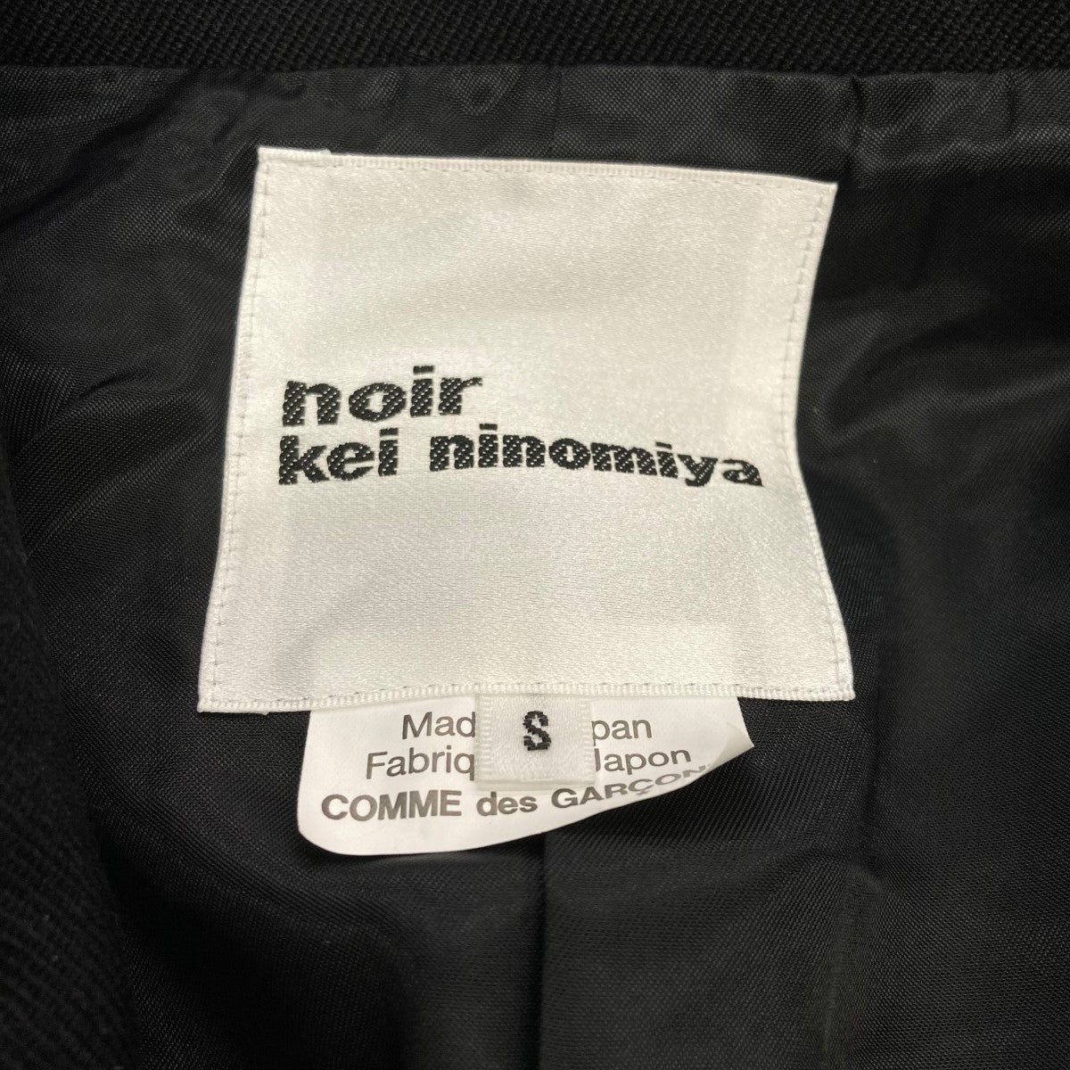 noir kei ninomiya(ノワールケイニノミヤ) 23SSショートテーラードジャケット3K-J020 3K-J020 ブラック サイズ  S｜【公式】カインドオルオンライン ブランド古着・中古通販【kindal】