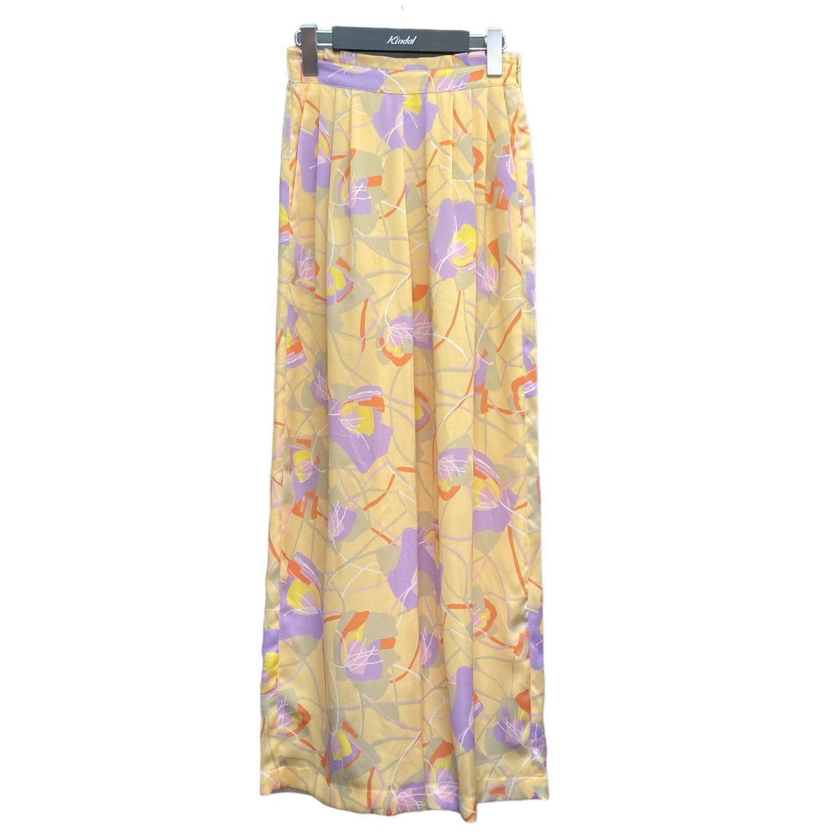 アイヴィーフラワープリント フロントタックワイドパンツ11-04-21-04042