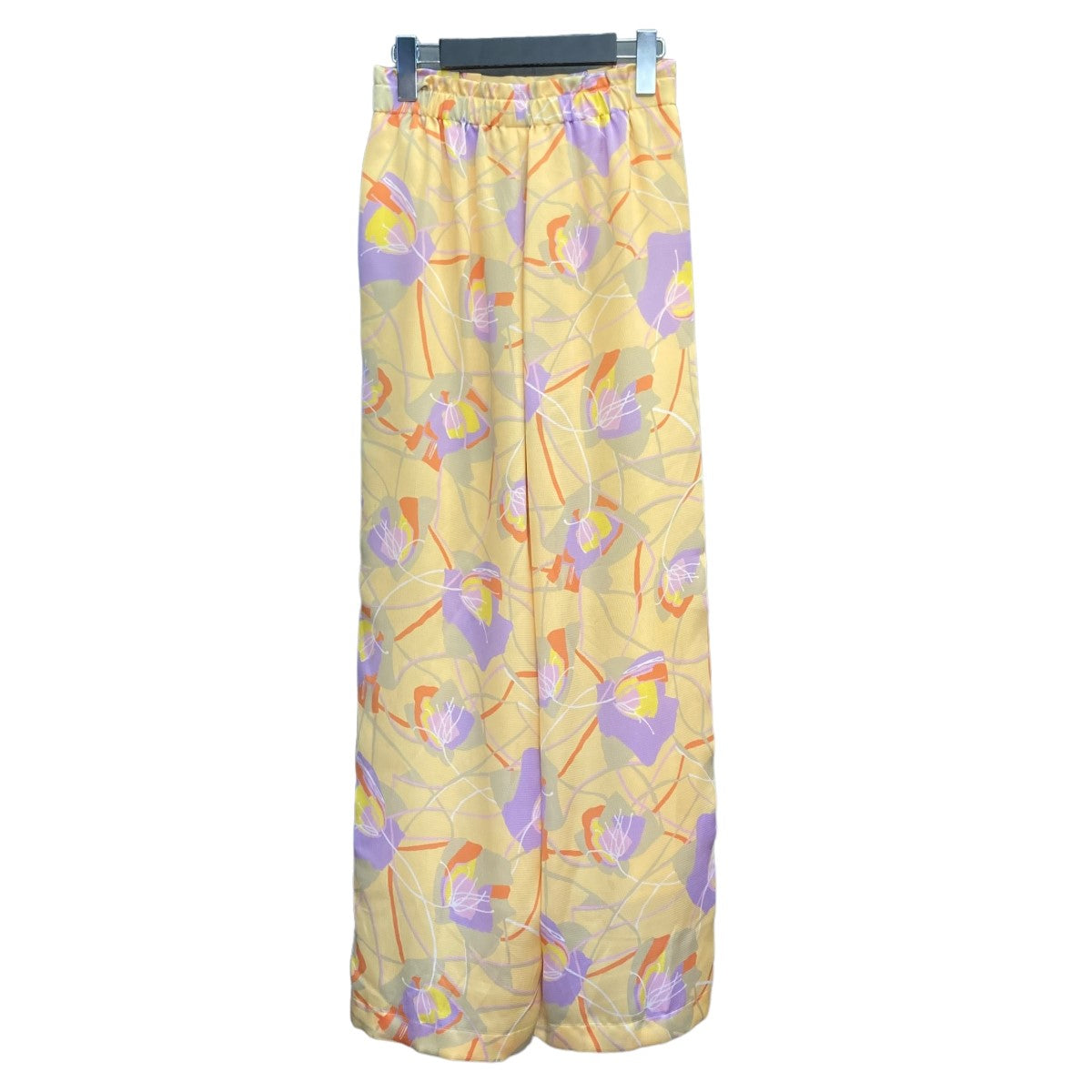 アイヴィーフラワープリント フロントタックワイドパンツ11-04-21-04042