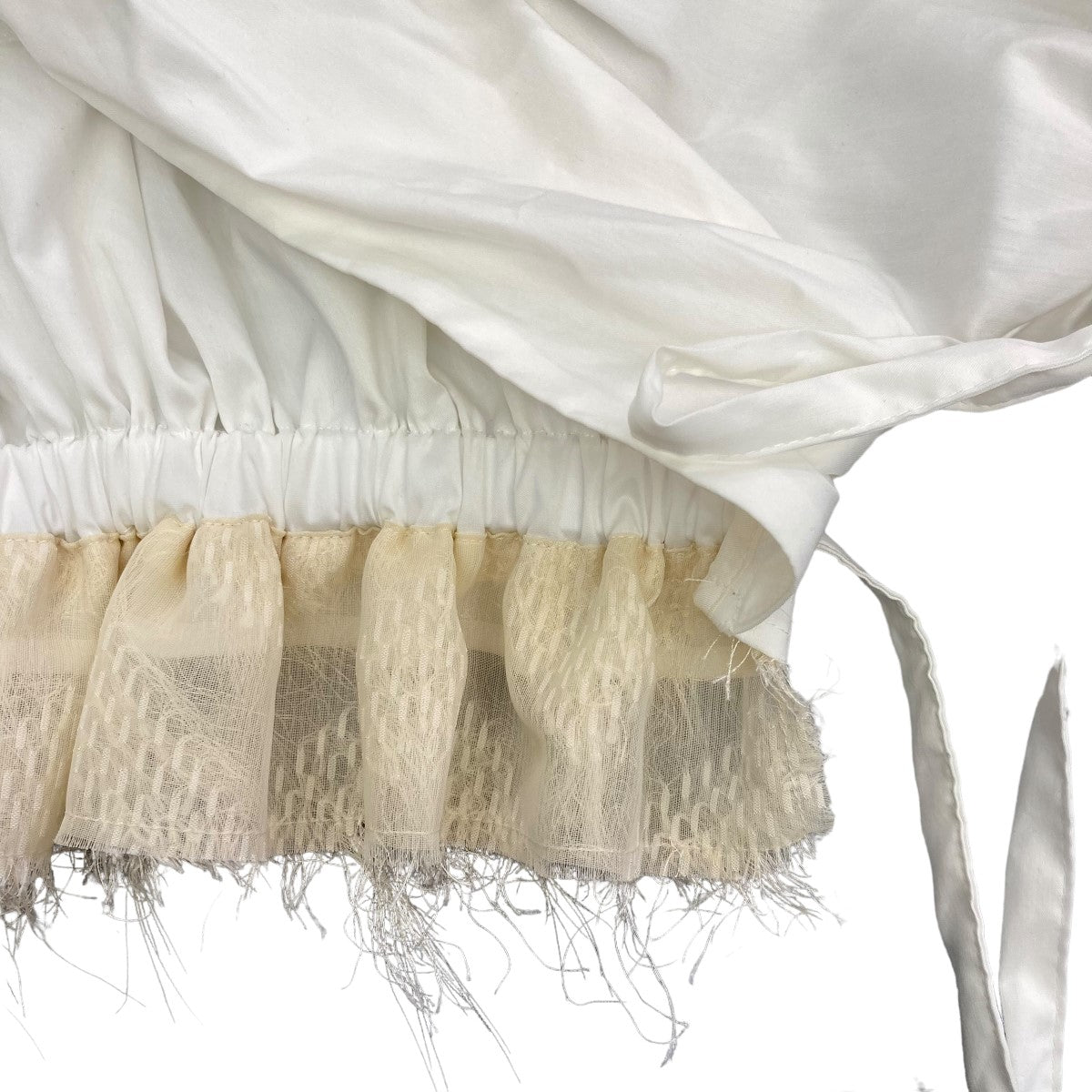 【値下げ】MIOSMOKEY CITYSHOP別注 FRINGE LAYERED BOLERO 241ST008 ホワイト サイズ：00 (EC) MIOSMOKEY×CITYSHOP CITYSHOP別注 FRINGE LAYERED BOLERO程度c