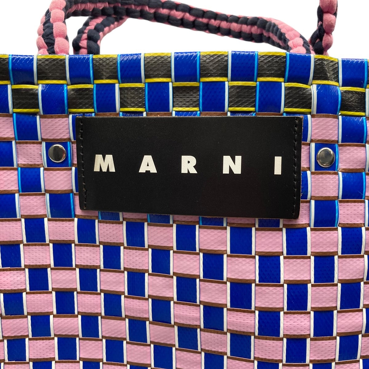 MARNI(マルニ) JERSEY HANDLE BASKETトートバッグ ピンク×ブルー