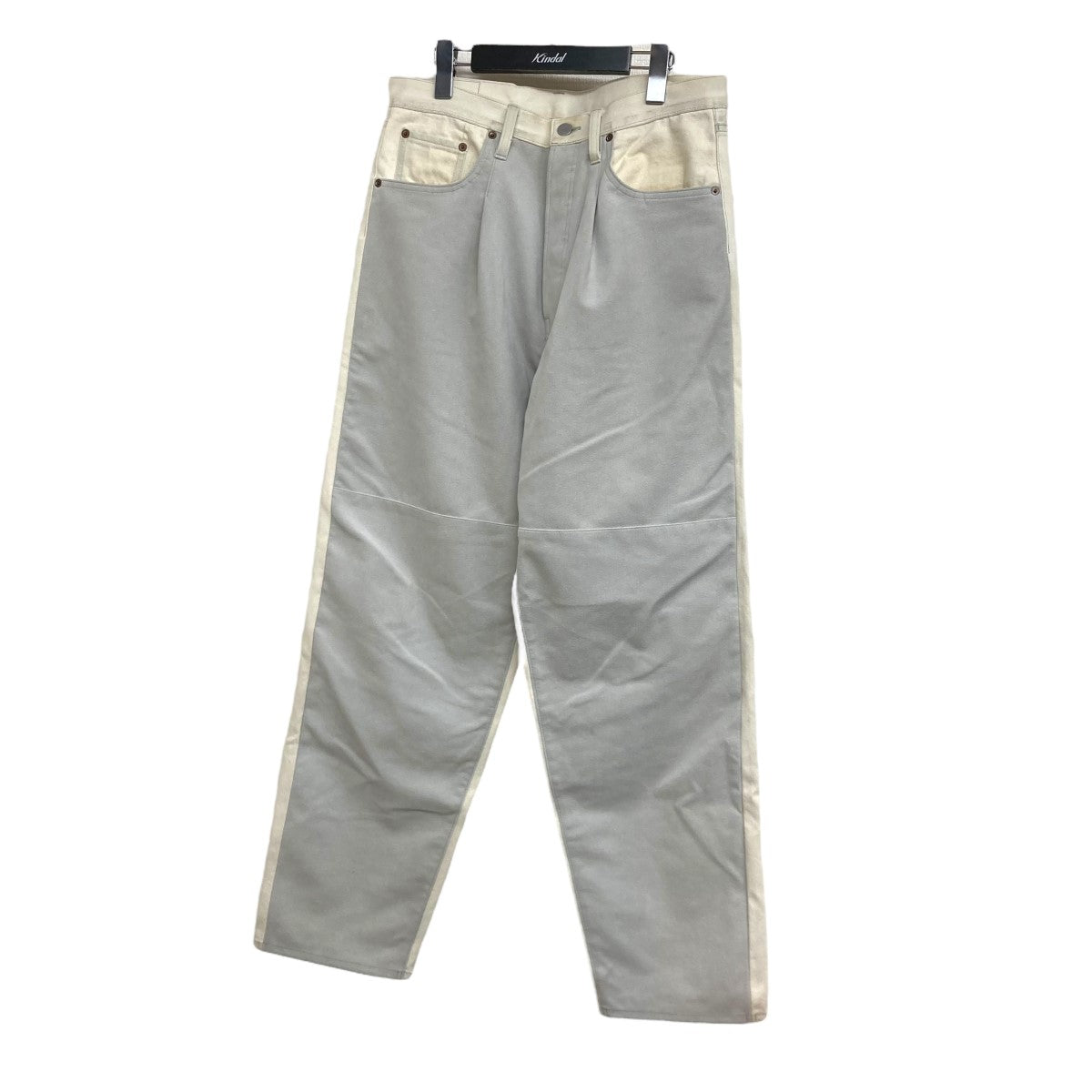23SSLEATHER COMBINATION VINTAGE DENIM JEANS切替デニムパンツST.516