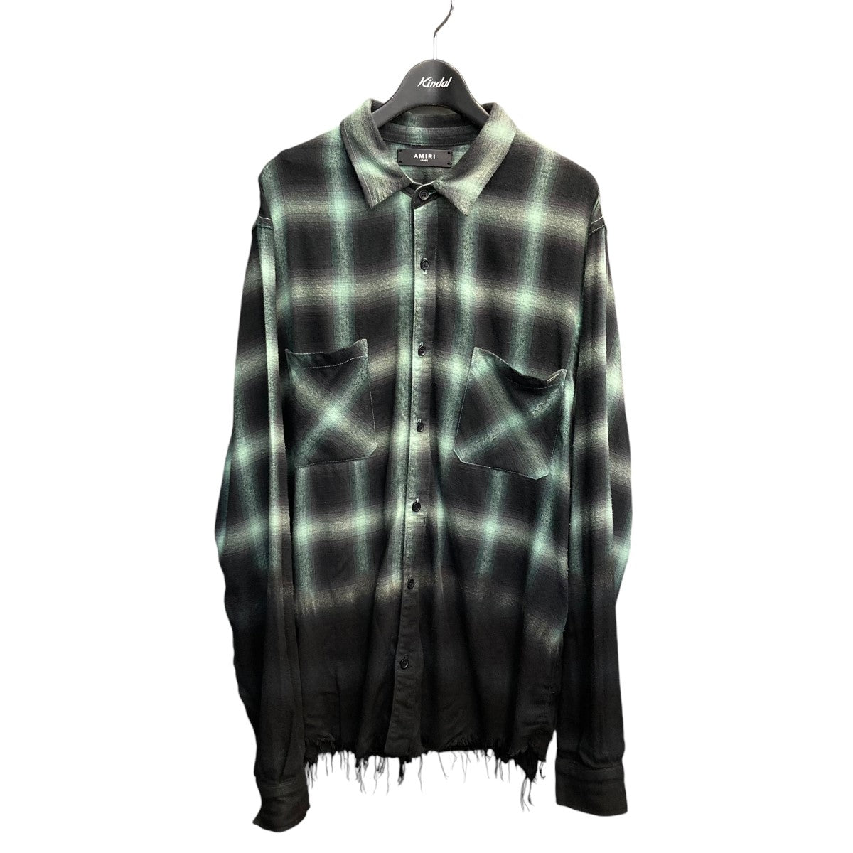 AMIRI(アミリ) DIP DYE SHADOW PLAIDオンブレチェックシャツ グリーン サイズ 40｜【公式】カインドオルオンライン  ブランド古着・中古通販【kindal】