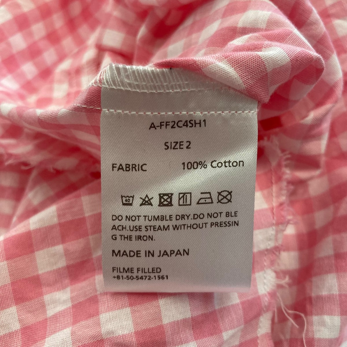 Distortion Collar ShirtギンガムチェックシャツA-FF2C4SH1